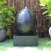 Galleria Imports Egg Water Fountain in charcoal front view