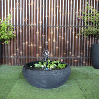 Small Fish Pond fountain by Galleria in charcoal front view