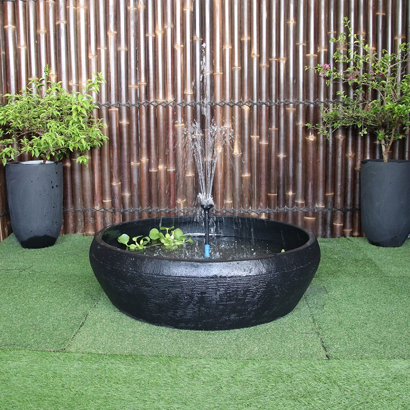 Galleria Imports Large Fish Pond Fountain in charcoal front view