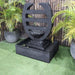 Galleria Harp Fountain in Charcoal right angle view