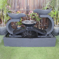 Galleria's infinity fountain large in charcoal front close up