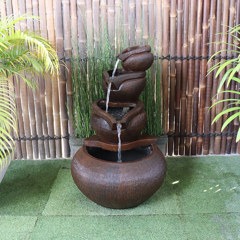 Galleria's Marina Falls Fountain in rust