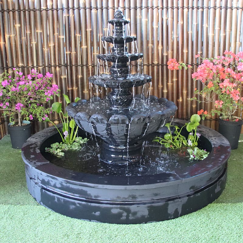 Galleria Monaco Fountain with Pool and Surrounds in Charcoal