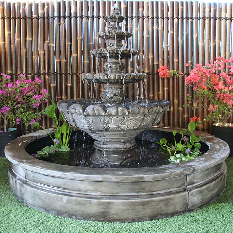 Galleria Monaco Fountain with Pool and Surrounds in Slate