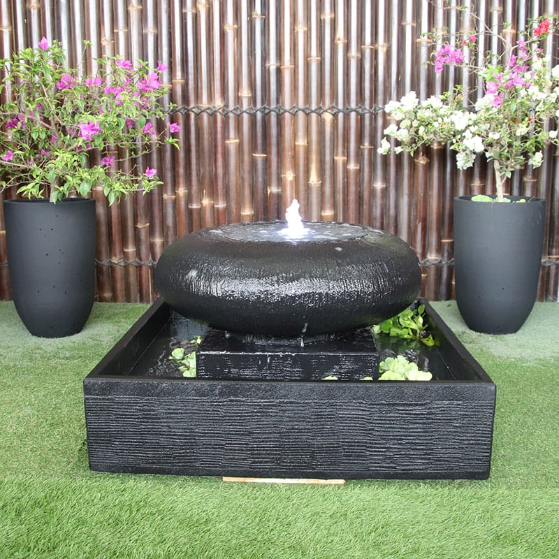 Moonpot Mini Galleria Imports Moon Pot Fountain Charcoal Front View