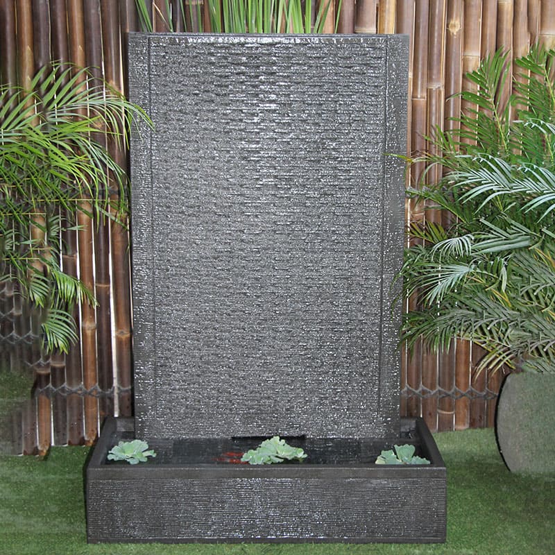 Galleria Ripple Wall Fountain grey front close up