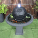 Galleria Roman Fountain in charcoal top view with fish in the pond