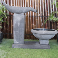 Single Wave Fountain by Galleria Imports in grey close up