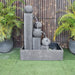 Streaming Pots Fountain by Galleria Imports medium grey front view 