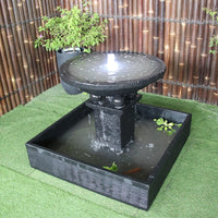 Galleria Imports Teratai Fountain in charcoal right angle view