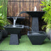 Galleria Imports 3 tier cascade fountain large charcoal front view