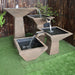 Galleria Imports 3 tier cascade fountain large rust left angle view