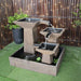 Galleria Imports 3 tier cascade fountain in rust top right angle view