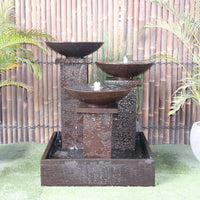 Galleria Imports Triple Bowl Fountain in rust front view