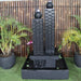 Galleria Imports Twin Column Fountain in charcoal close up