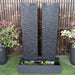 Galleria's Twin Ripple Wall Fountain in charcoal