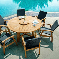 Hawaii 150cm table and charcoal Flinders wicker chairs