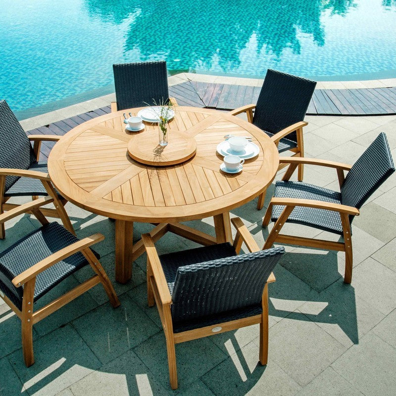 Hawaii150 And Flinders Charcoal Wicker Chairs Lazy Susan SQUARE