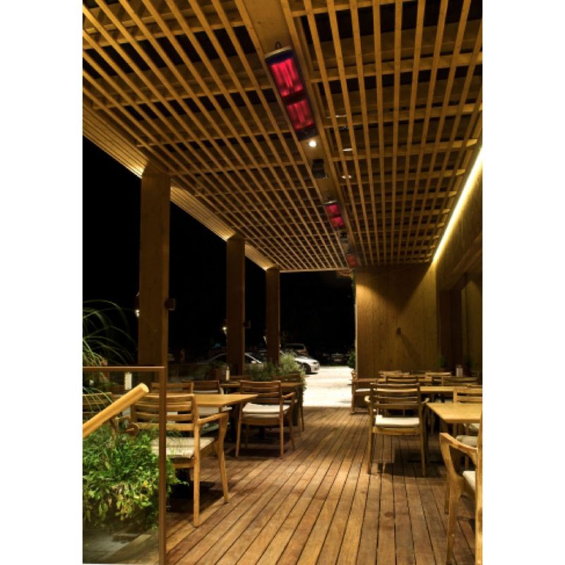 Heatscope Vision 3200W attached to the ceiling at restaurant alfresco