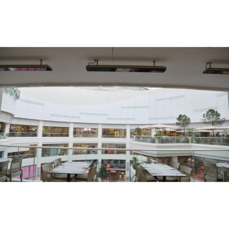 Heatscope Vision 3200W attached to the ceiling balcony restaurant