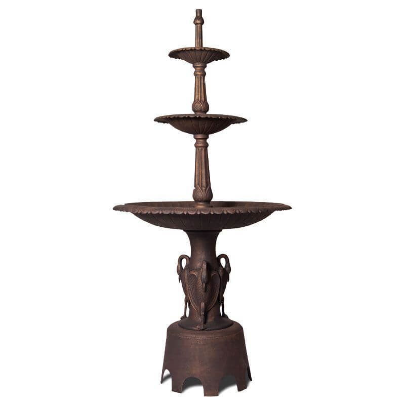 Heron Fountain Water Feature Bronze