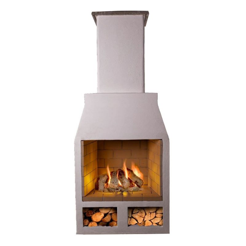 Hotham Free Standing Fireplace with logs