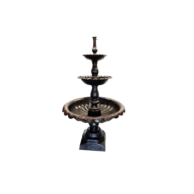 Lisbon 3 Tier SELF CONTAINED Fountain top angle BLACK RED