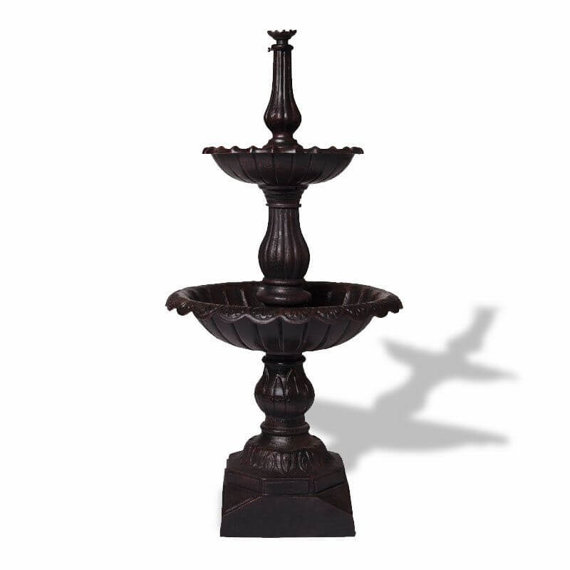 Lisbon Cast Iron Fountain 2 Tier SELF CONTAINED Fountain Black Red