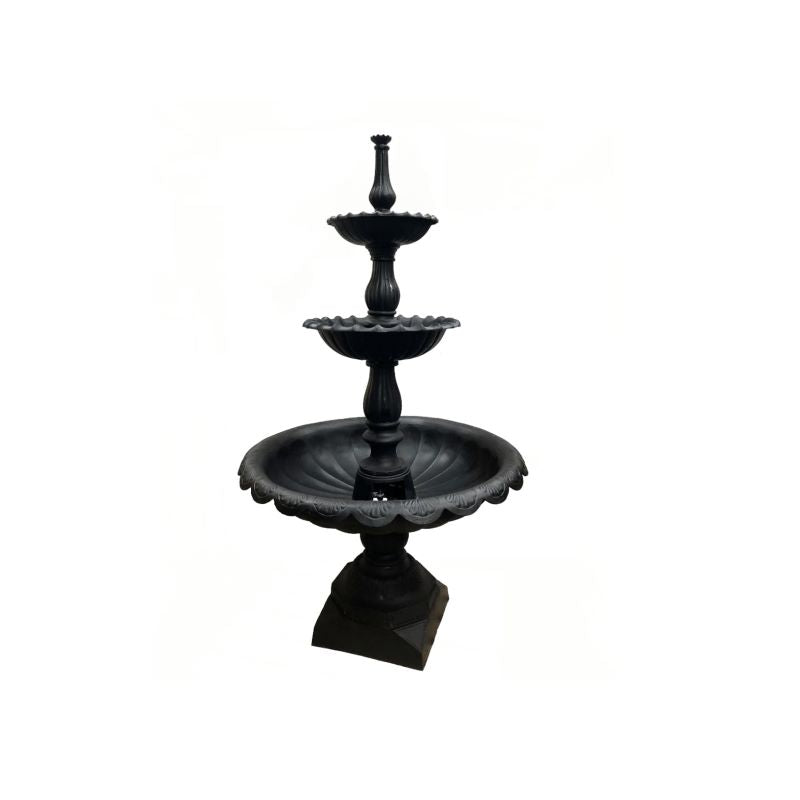 Lisbon Cast Iron Fountain top angle BLACK