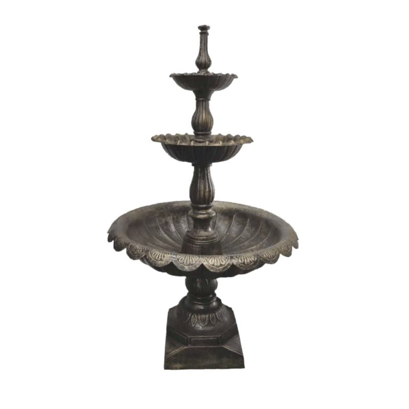 Lisbon Water Fountain 3 Tier SELF CONTAINED Fountain top angle BLACK GOLD
