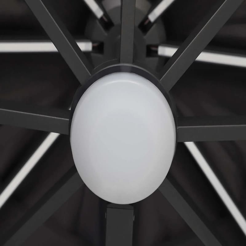 Luxi Living Alabaster 3m Round Cantilever Umbrella - image showing bulb and umbrella spines 