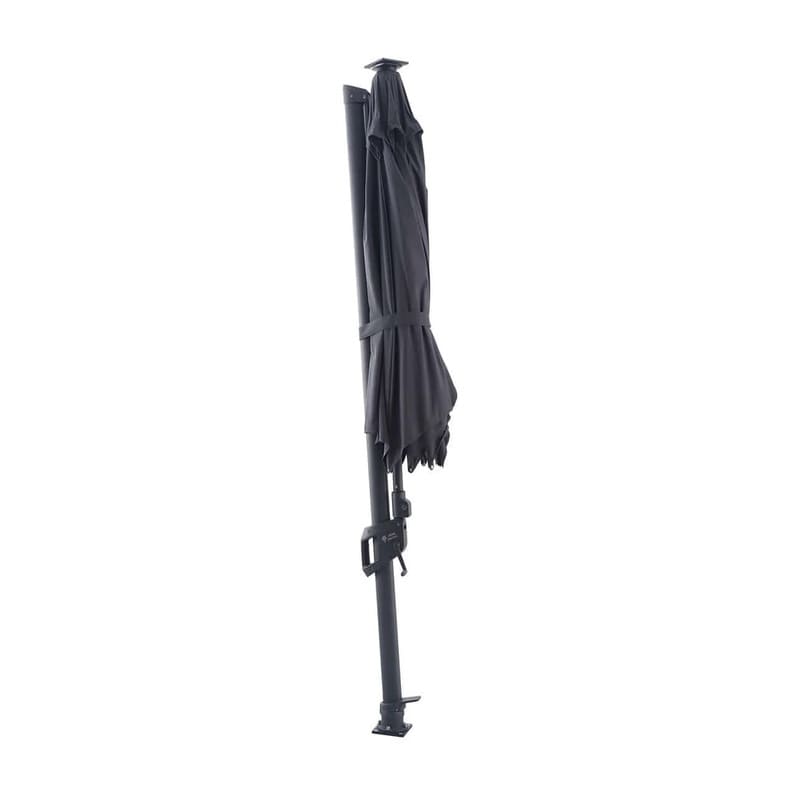 Luxi Living Alabaster 3m Round Cantilever Umbrella-folded umbrella on pole