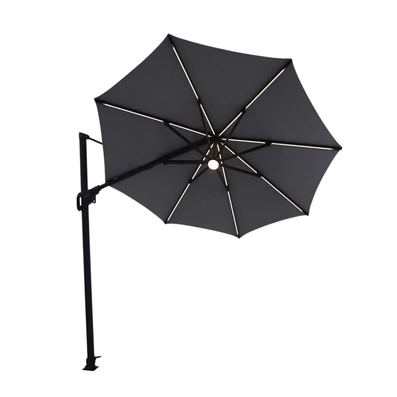 Luxi Living Alabaster 3m Round Cantilever Umbrella-opened on a white background.