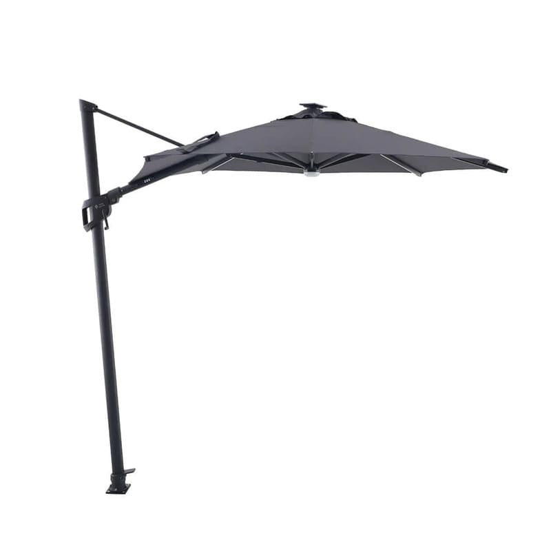Luxi Living Alabaster 3m Round Cantilever Umbrella-dark grey umbrella on white background
