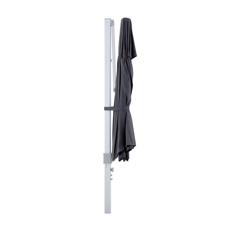 Luxi Living Alabaster 4m Round Cantilever Umbrella - folded umbrella on pole.
