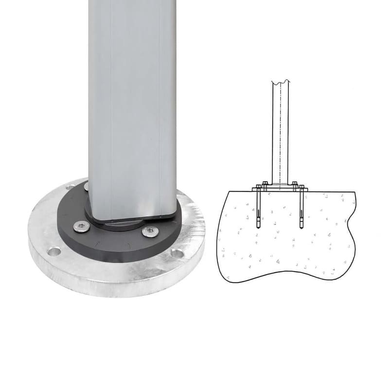 Luxi Living Alabaster 4m Round Cantilever Umbrella-concrete patio placement diagram