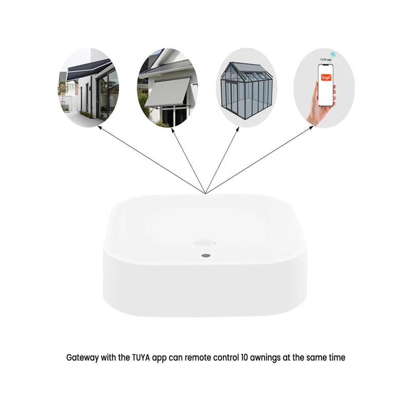 Luxi Living Application Gateway For Etna, Rainier and Solaris Solar Awnings-gateway with tuya app can control 10 awnings