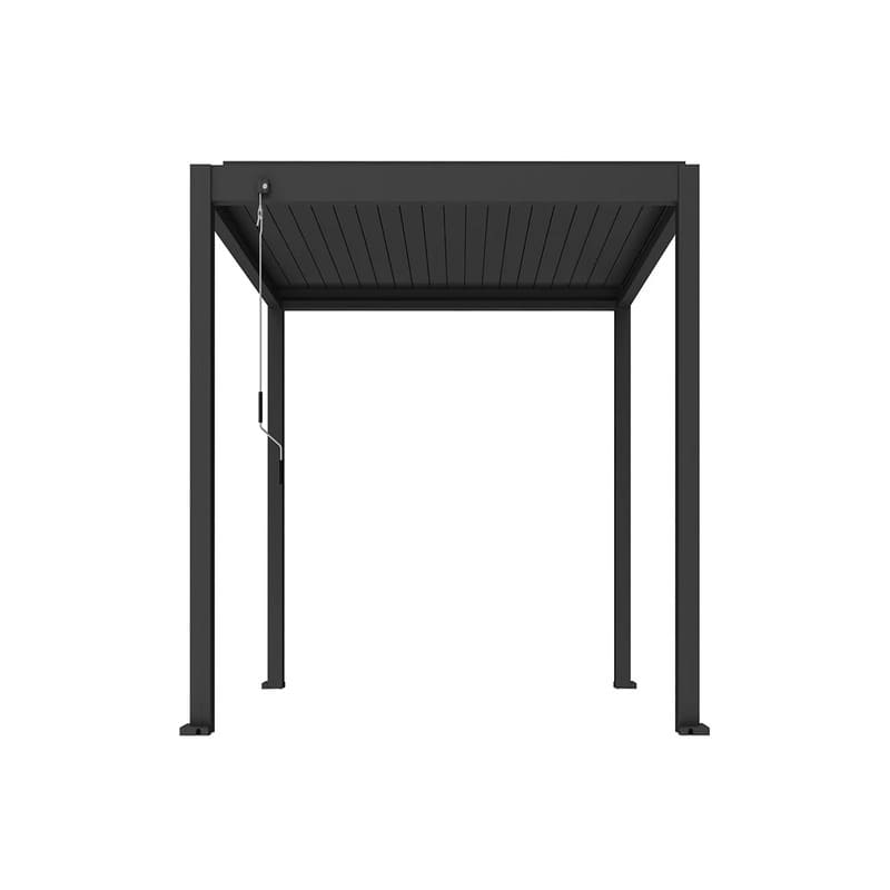 Luxi Living Atlantic Manual Freestanding Louvre Roof Aluminium Pergola 3x3m charcoal pergola on white background