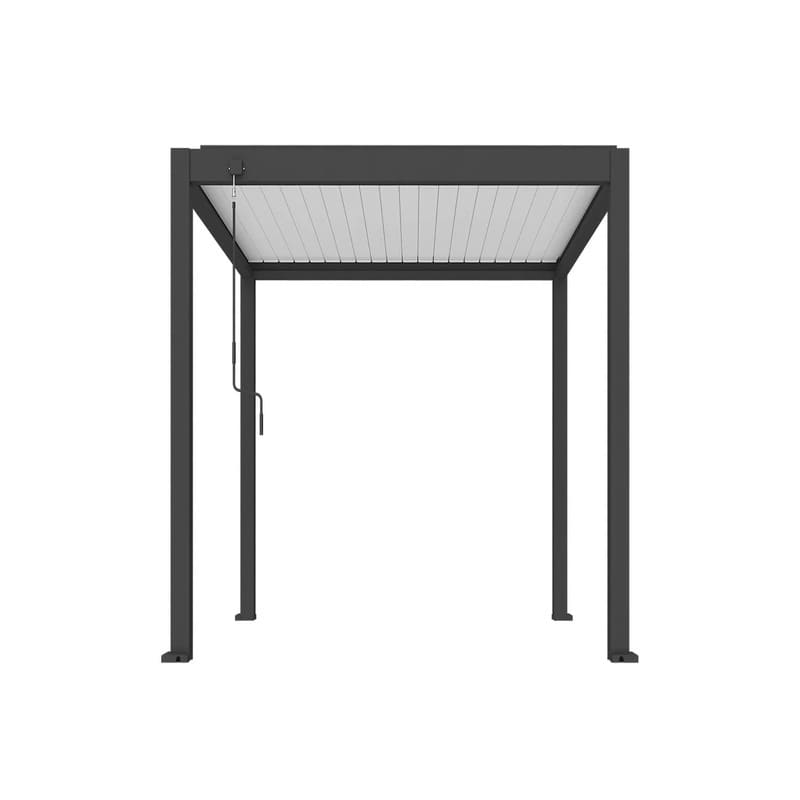 Luxi Living Atlantic Manual Freestanding Louvre Roof Aluminium Pergola- black Frame with white Louvre pergola 3x3m