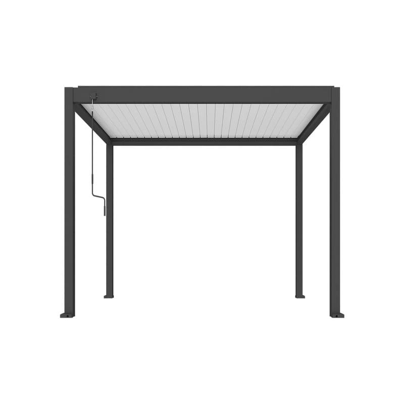 Luxi Living Atlantic Manual Freestanding Louvre Roof Aluminium Pergola - 4x3 Black Frame with white Louvre