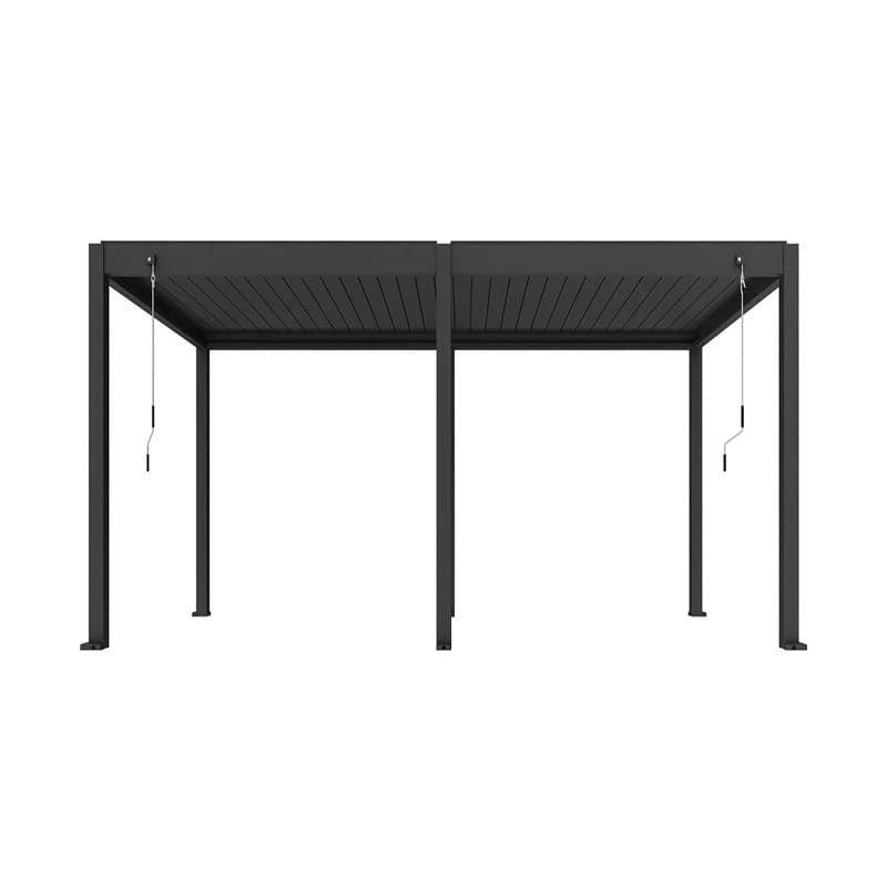 Luxi Living Atlantic Manual Freestanding Louvre Roof Aluminium Pergola - 5.9x3m charcoal on white background