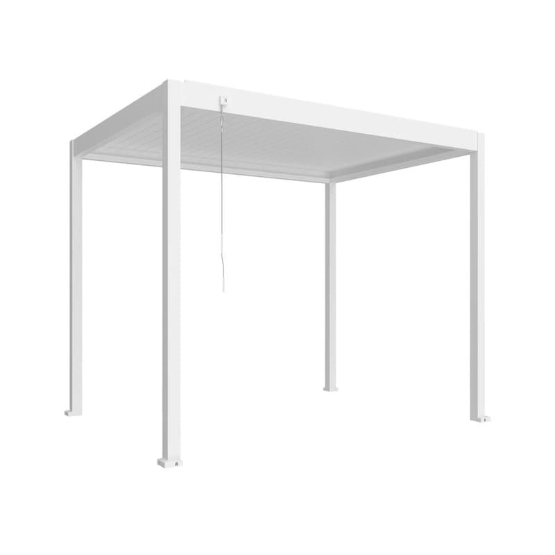 Luxi Living Atlantic Manual Freestanding Louvre Roof Aluminium Pergola - white pergola 3x2m on white background