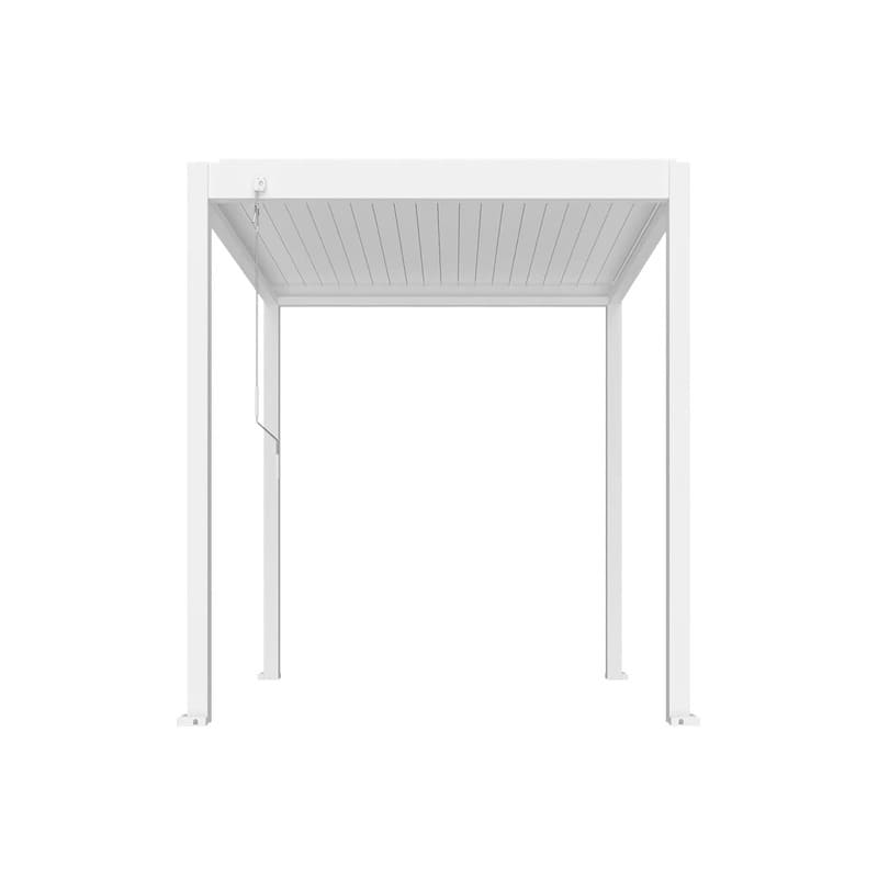Luxi Living Atlantic Manual Freestanding Louvre Roof Aluminium Pergola - 2x2 white pergola on white background