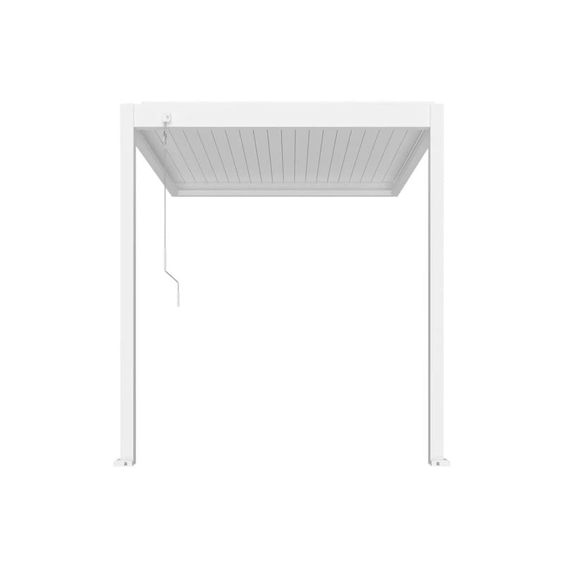 Luxi Living Atlantic Manual Wall Mounted Louvre Roof Aluminium Pergola -  white 2.6x2.4 m pergola front view