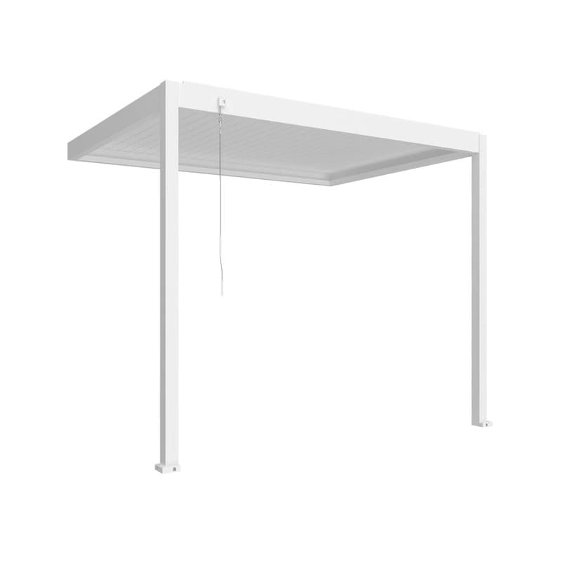 Luxi Living Atlantic Manual Wall Mounted Louvre Roof Aluminium Pergola - white 3 x 1.9m pergola on a white bg