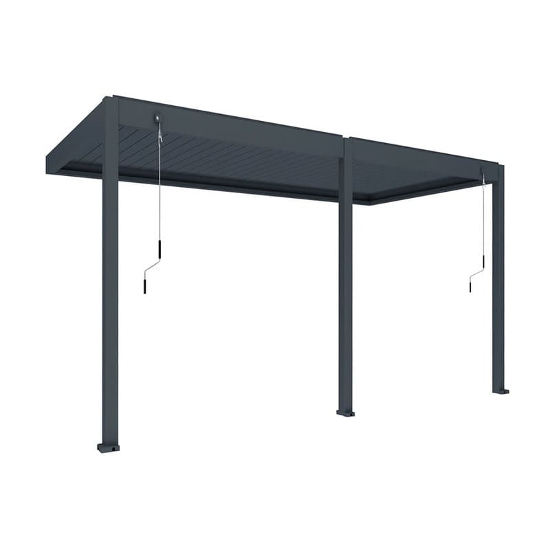 Luxi Living Atlantic Manual Wall Mounted Louvre Roof Aluminium Pergola - 5x 1.9m charcoal pergola