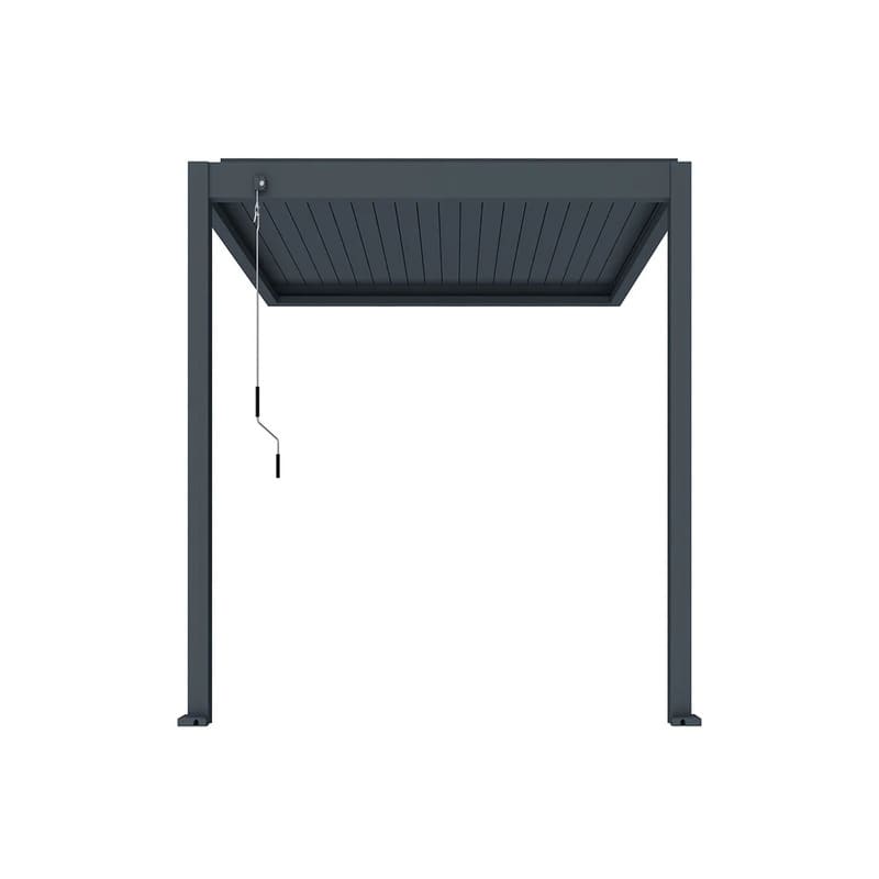 Luxi Living Atlantic Manual Wall Mounted Louvre Roof Aluminium Pergola - 2x1.9m charcoal pergola on white background