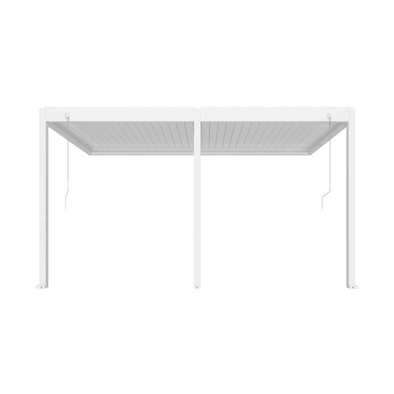 Luxi Living Atlantic Manual Wall Mounted Louvre Roof Aluminium Pergola - white pergola 5x 1.9m
