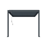 Luxi Living Atlantic Manual Wall Mounted Louvre Roof Aluminium Pergola -4x1.9m