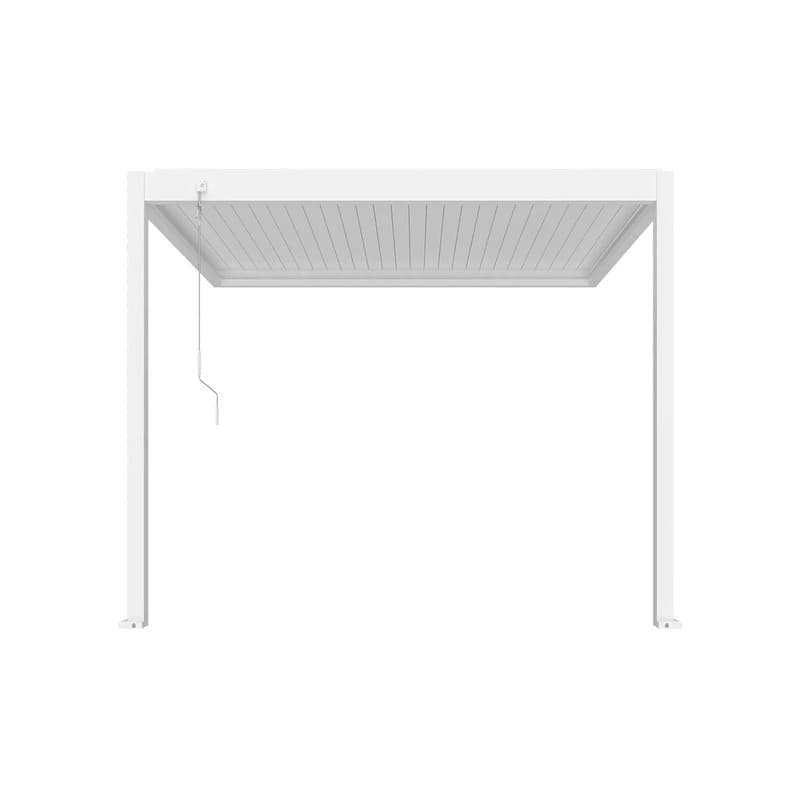 Luxi Living Atlantic Manual Wall Mounted Louvre Roof Aluminium Pergola - white 4 x 1.9m pergola on white background